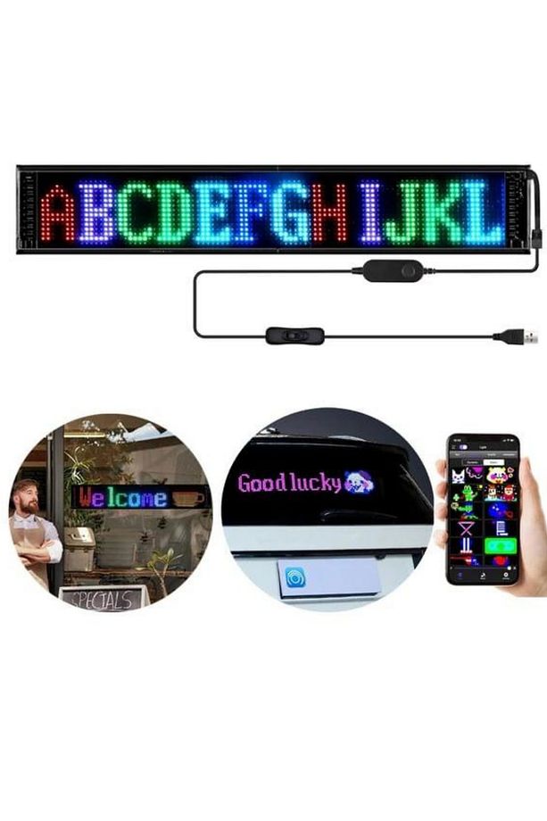 16x96 Piksel Esnek LED Matrix Panel Bluetooth ile Programlanabilir - 4