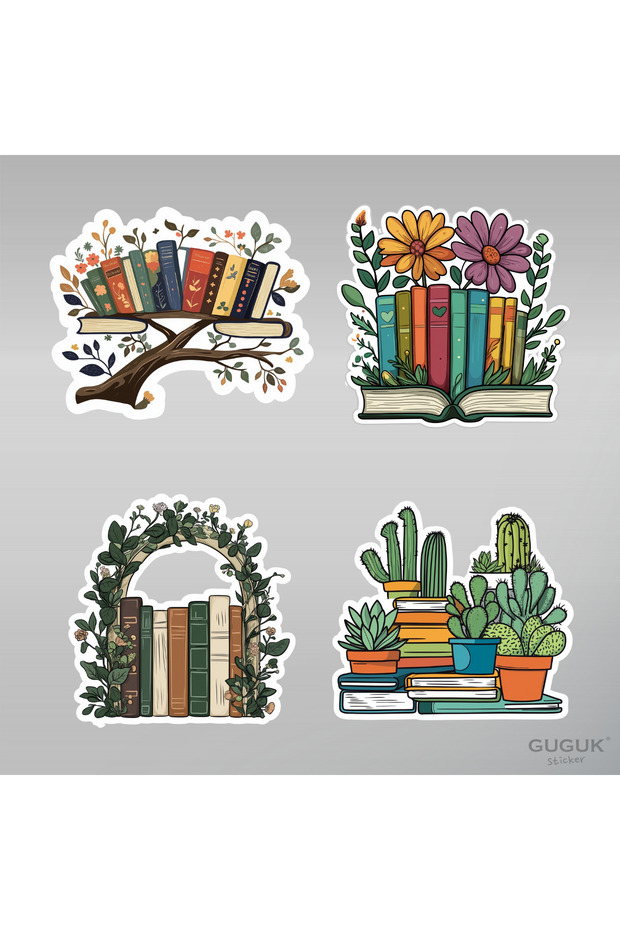 Kitap ve Bitkiler Sticker Seti - 3