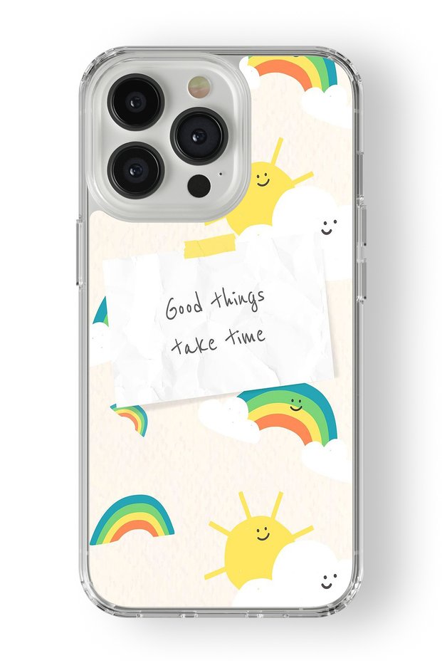 حافظة شفافة مطبوعة بتصميم Good Things متوافقة مع هاتف iPhone 16 Pro