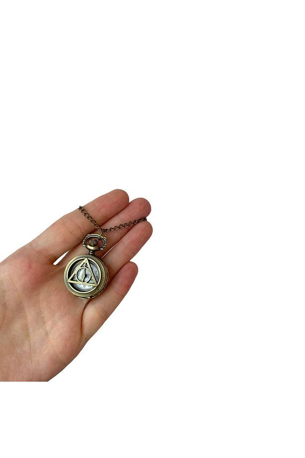 Harry Potter Saatli  Deathly Hallows Çift Taraflı  Kolye - 3