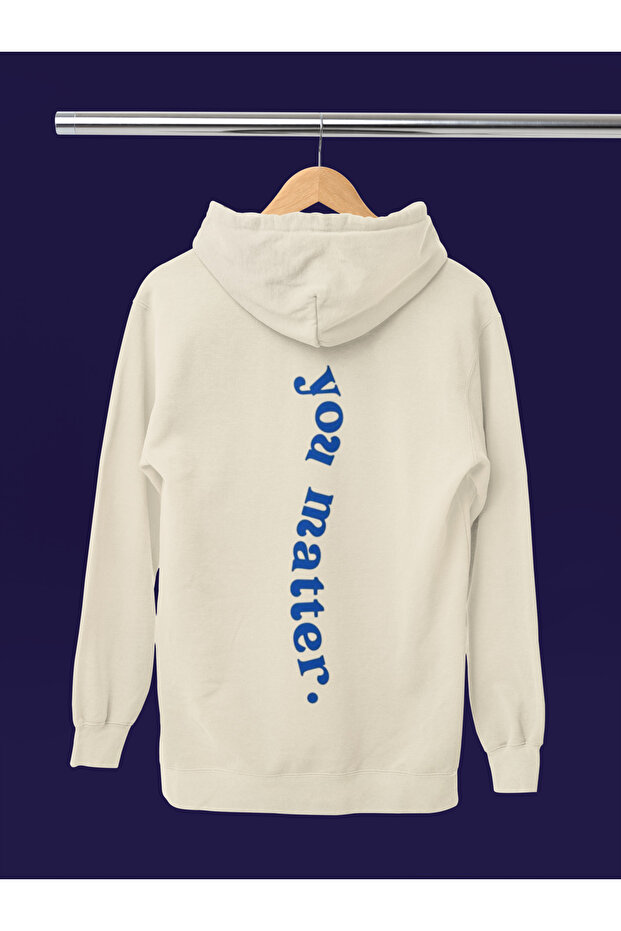 Unisex Long Sleeve 2 Thread You Matter Transfer Printed Hooded Sweatshirt