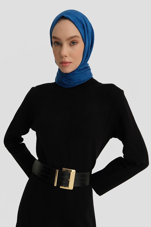 Uzun Kol Triko Elbise 24kd4217 Siyah - 3