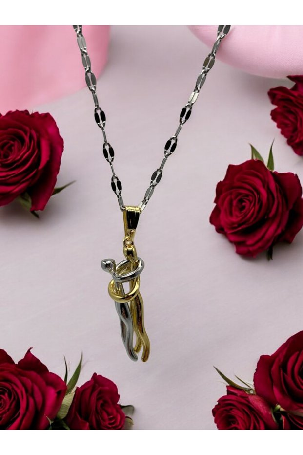 Silver Plated Exquisite Pendant 316L Steel the Dance of Love Figures