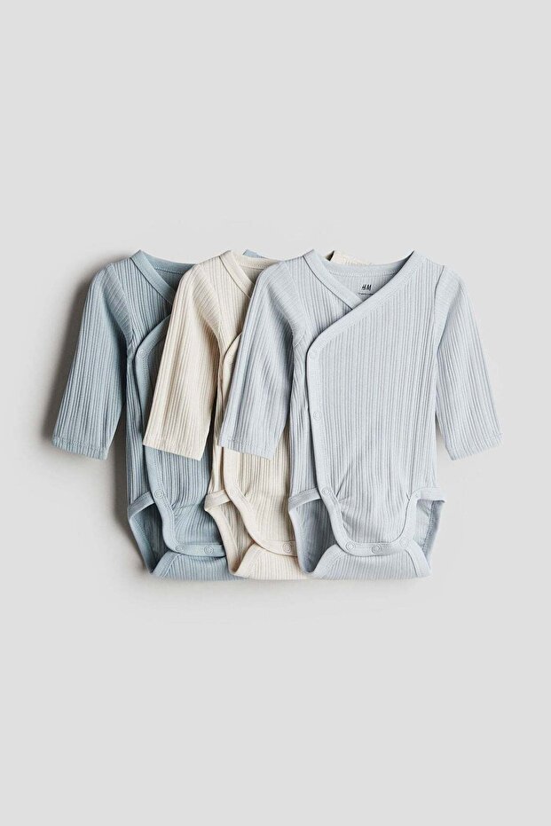 3-pack wrapover bodysuits