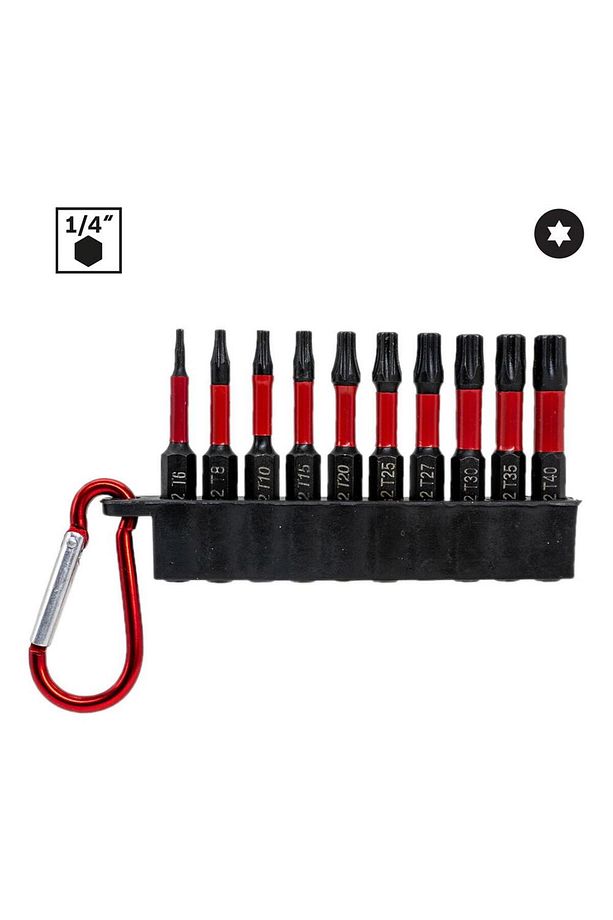6279 Manyetik Torx Bits Uç Seti T6-T40 (10 Parça) - 1