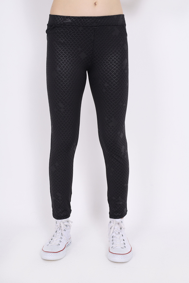 Girl's Leather Detailed Tights