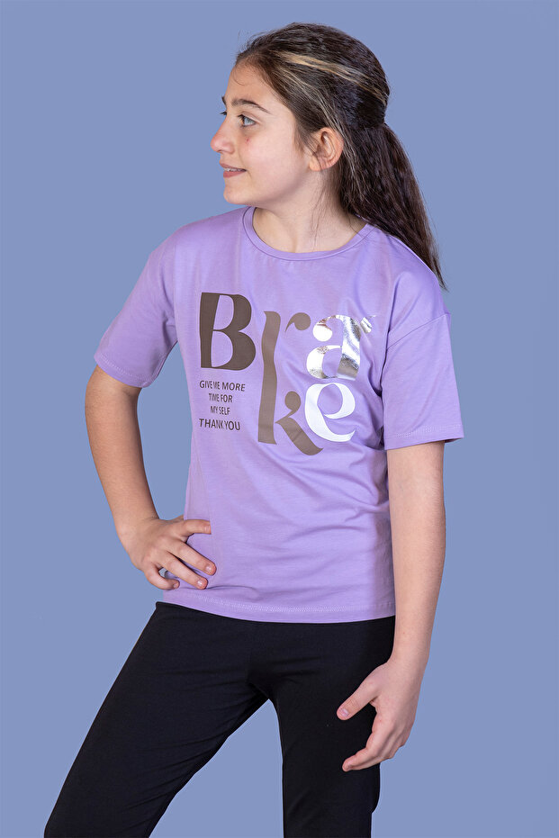 Text Printed Girl's T-Shirt