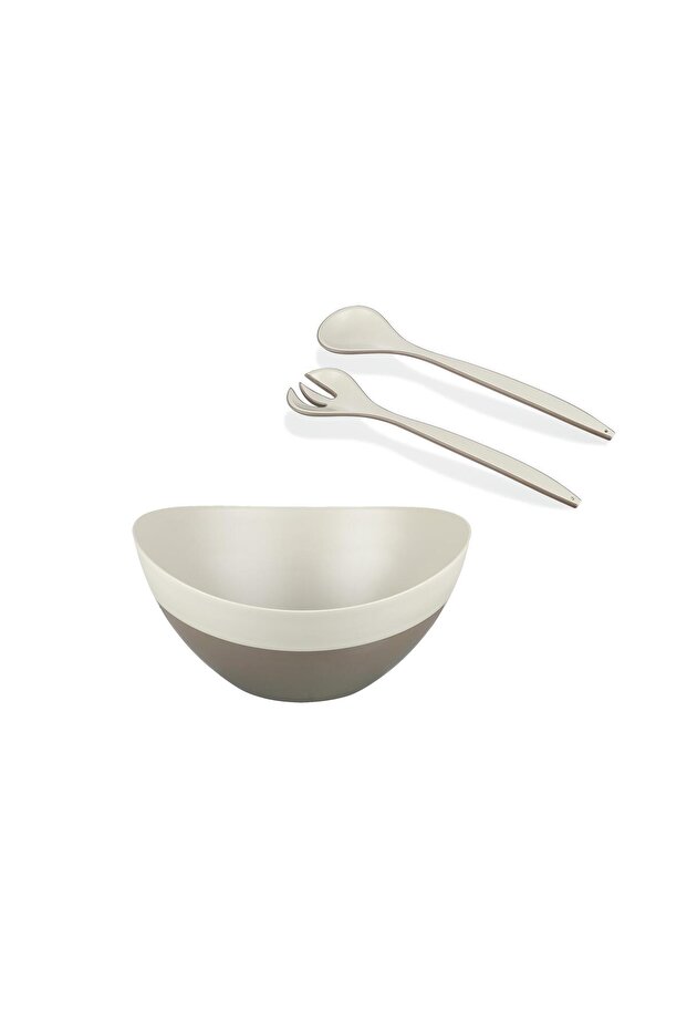 Double Color Bowl and Salad Spoon