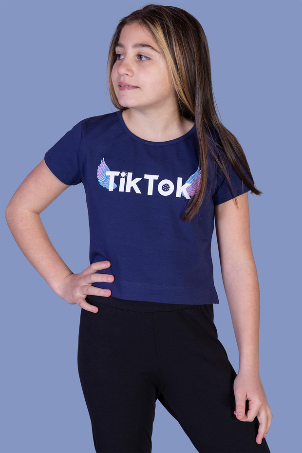 Girl's Front Back Tiktok Printed T-Shirt