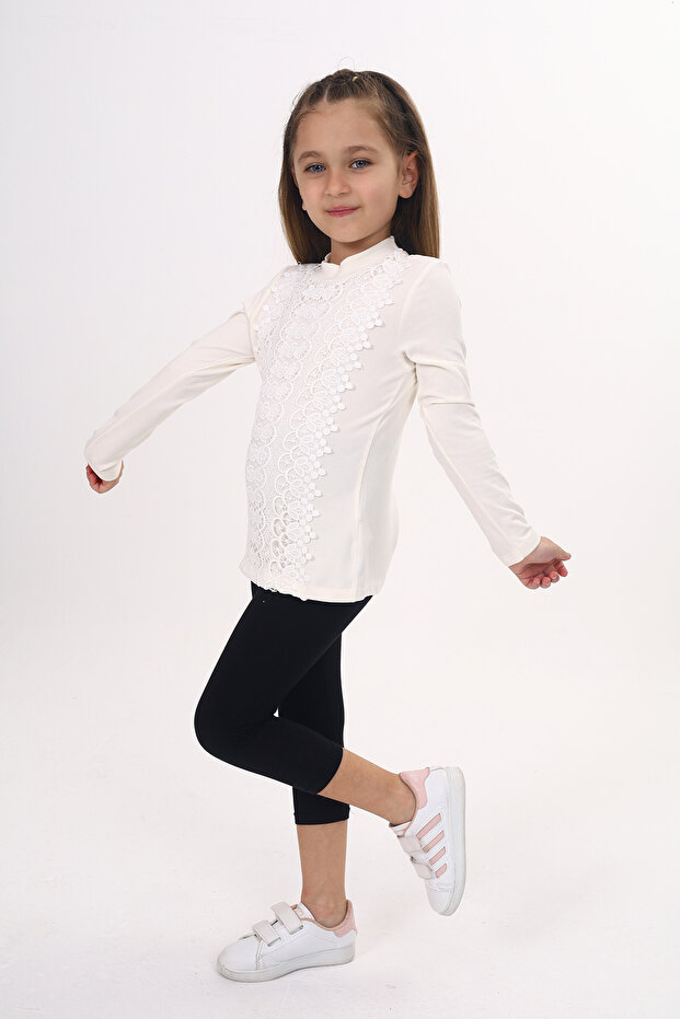Girl's Lace Front School T-Shirt