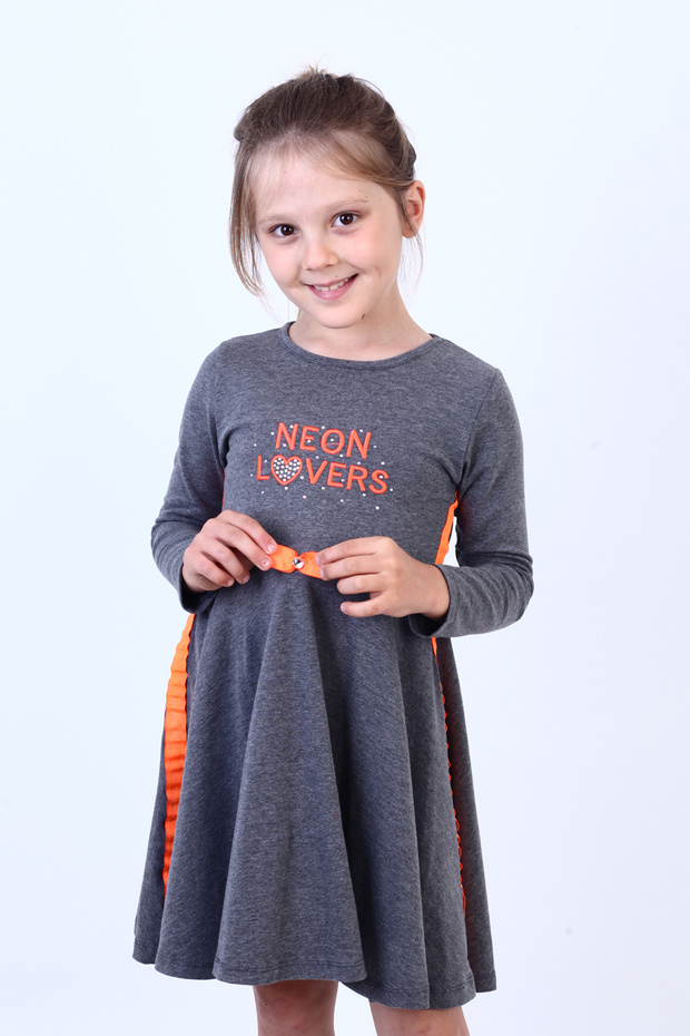 Girl's Neon Lover Embroidered Dress