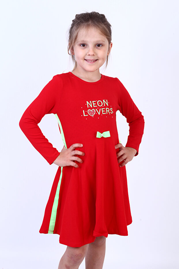 Neon Lover Embroidered Girl's Dress