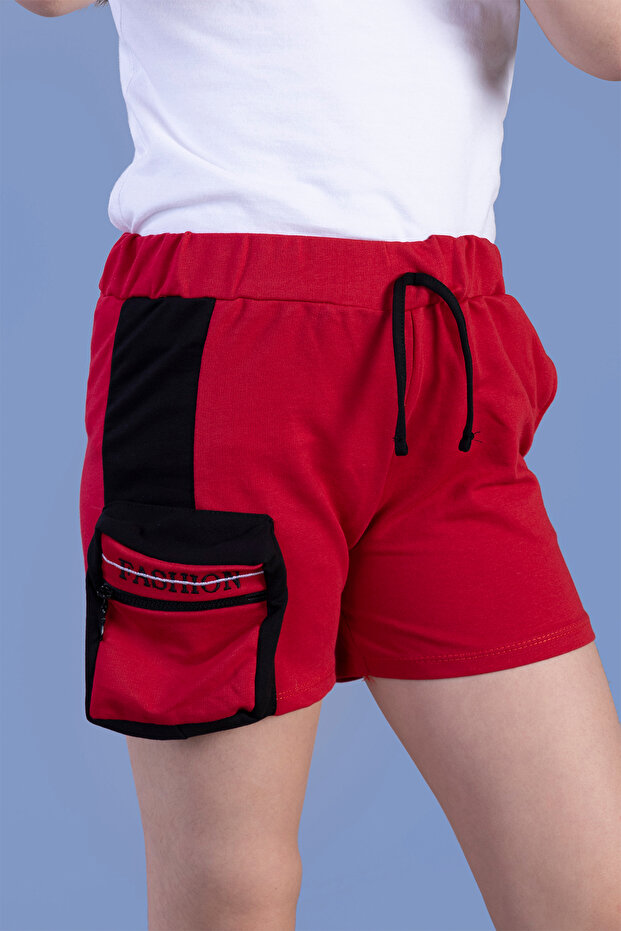 Girl's Neon Matching Bag Detailed Shorts