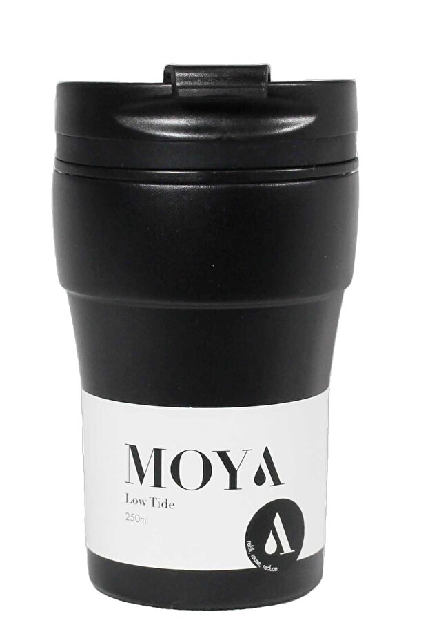 "Low Tide" 250ml Travel Coffee Mug Black/Black