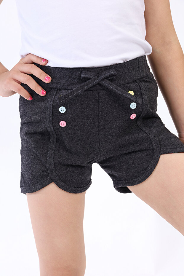 Girls' Colorful Buttoned Shorts