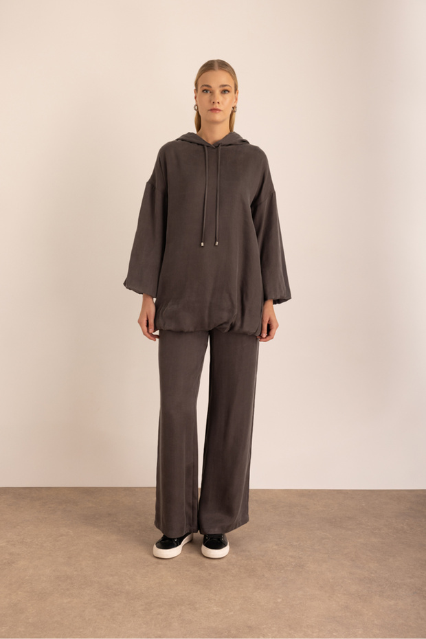 Kapuşonlu Balon Sweatshirt - 3