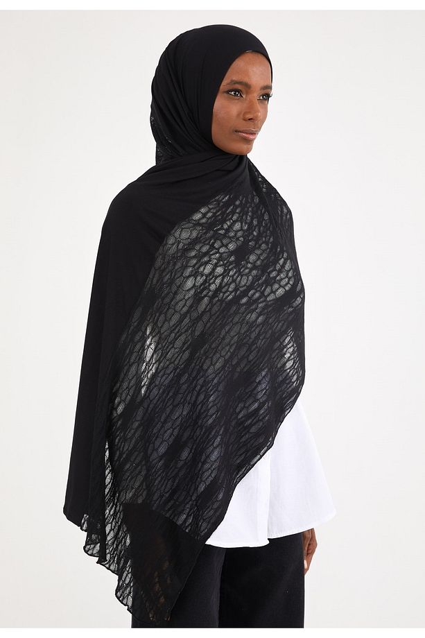 Nefesli Penye Şal Siyah - 3