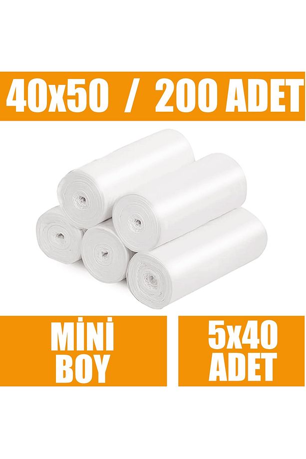 Çöp Torbası Mini Boy Küçük 40'lı 5 Rulo 40x50 Çöp Poşeti - 2