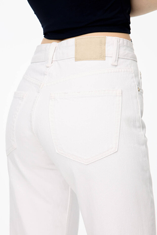 Düz kesim orta bel jean - 7