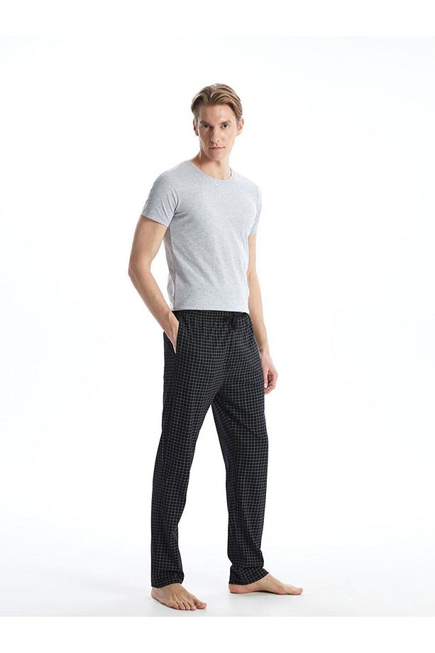 Standart Kalıp Ekose Erkek Pijama Alt - 1