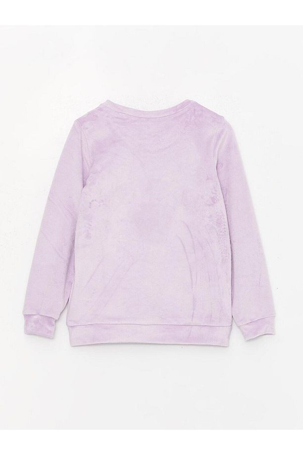 Bisiklet Yaka Uzun Kollu Kız Çocuk Kadife Pijama Takımı (W3) - 3