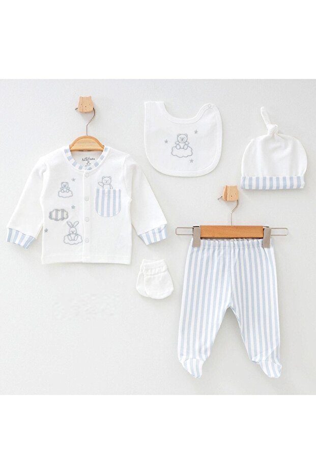 5322 Baby Boy Ecru 5-Piece Hospital Exit