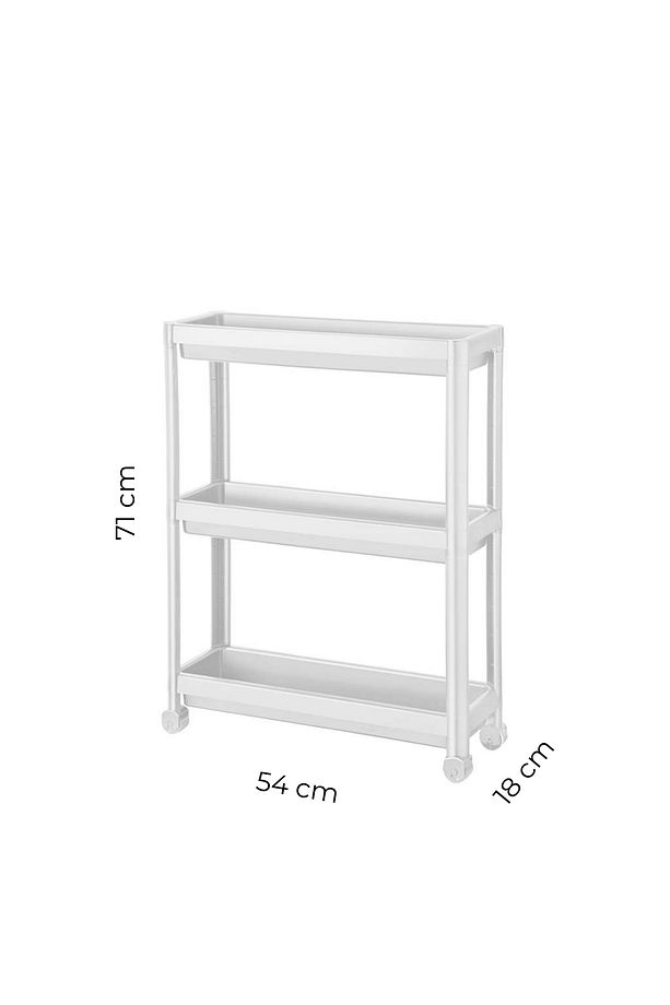 3 Katlı Tekerlekli Slim Raf Modüler Banyo Rafı, Mutfak Rafı - 3