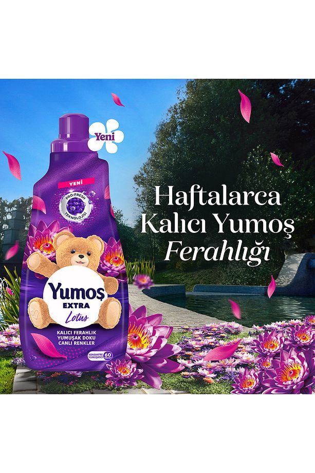 Yumoş Extra Çamaşır Yumuşatıcı Lotus ml 1440 ml 60 Yıkama x4 - 5
