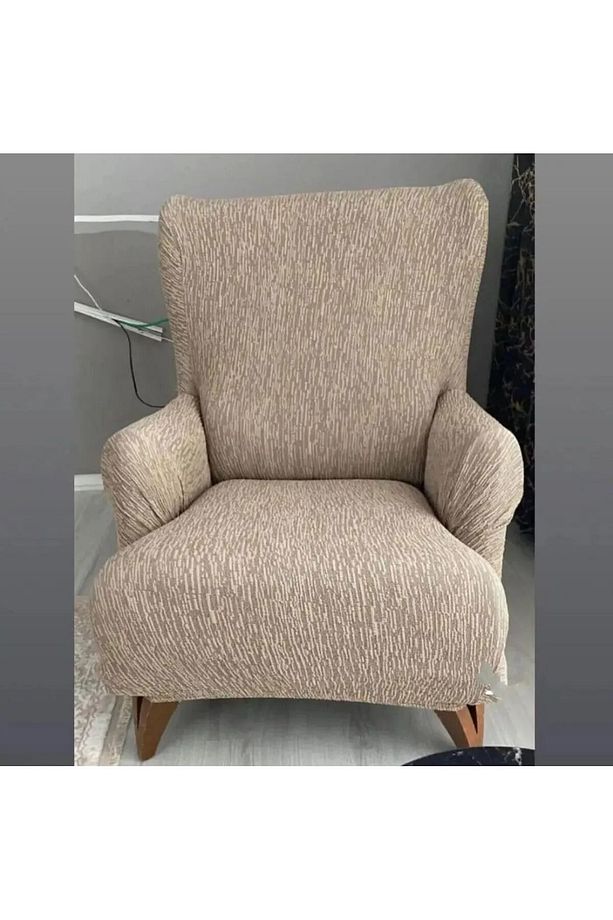 Jakarlı Düz Desen 3 3 1 1 Lastikli Koltuk Örtüsü Takımı Kanepe Çekyat Örtüsü Koltuk Kılıfı - 4