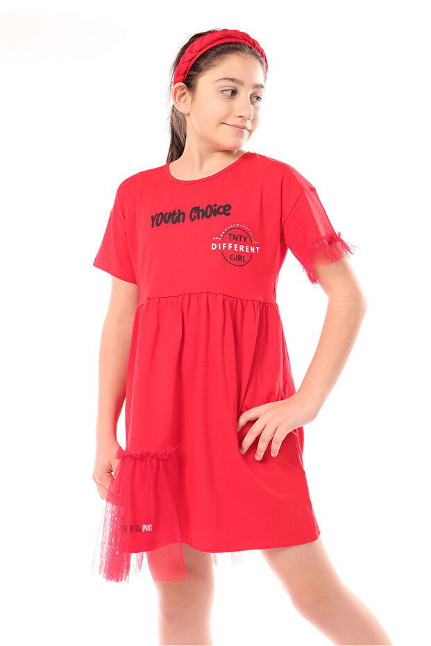 Girl's Youth Choice Printed Tulle Dress