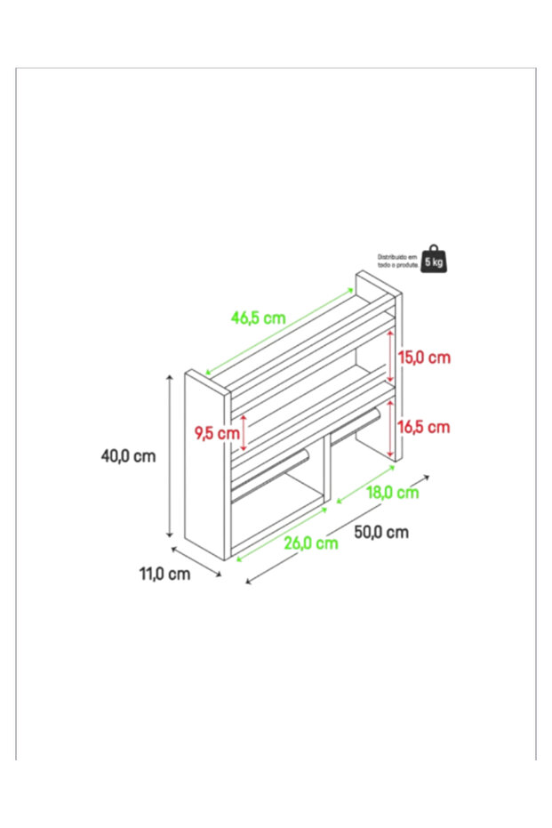 Ahşap Terek Raf 50x40 cm - 5