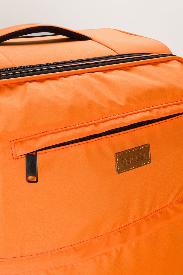 Unisex  Ekstra Hafif Turuncu Kumaş Büyük Boy Valiz - 5