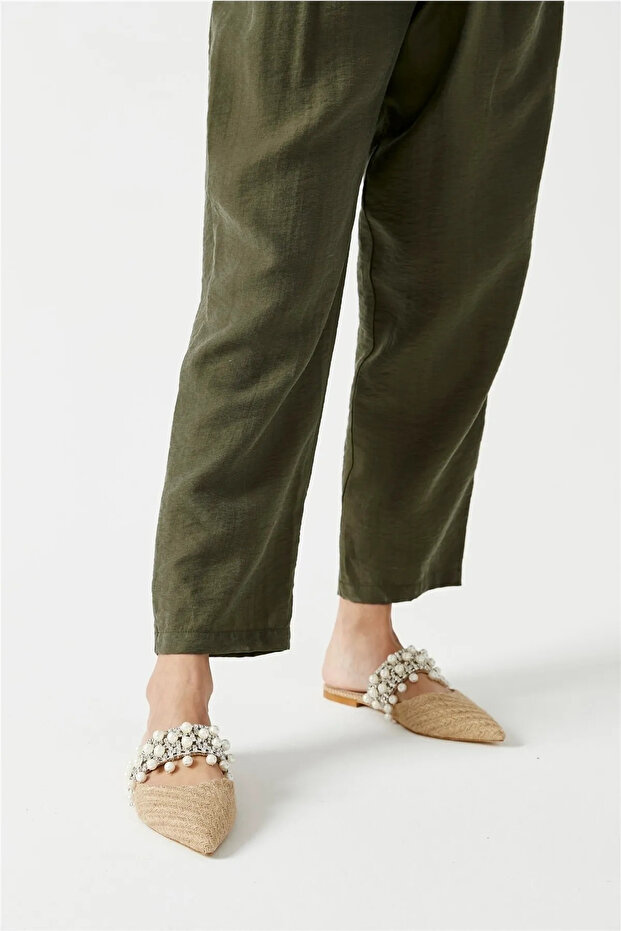 Hasır Taşlı Terlik - 4