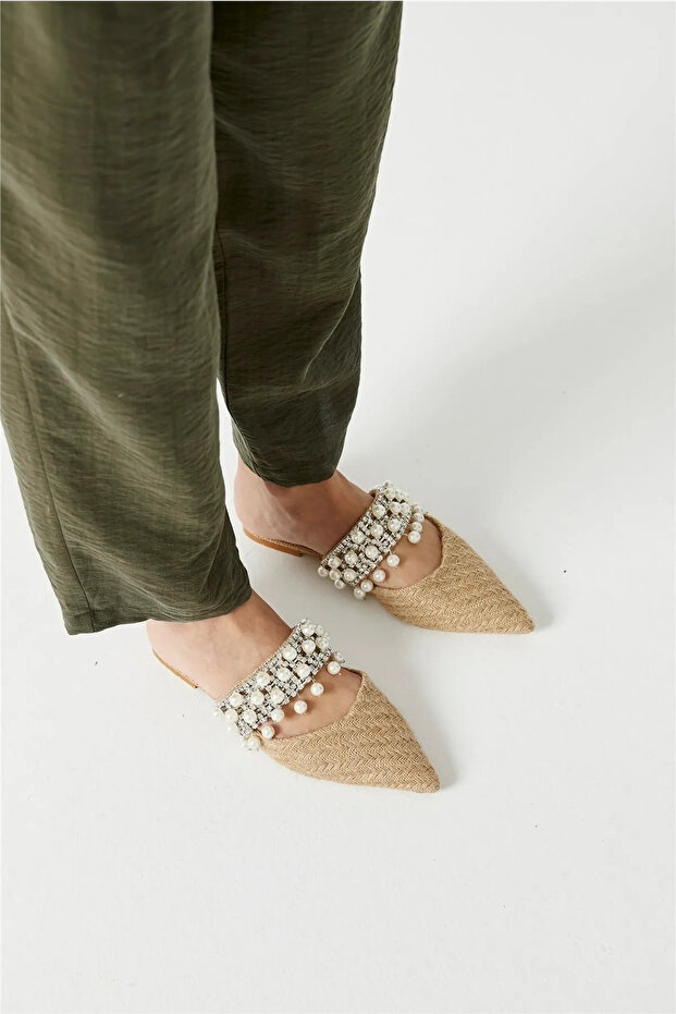 Hasır Taşlı Terlik - 2