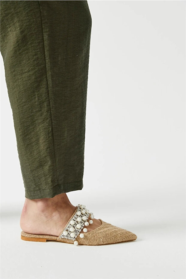 Hasır Taşlı Terlik - 1