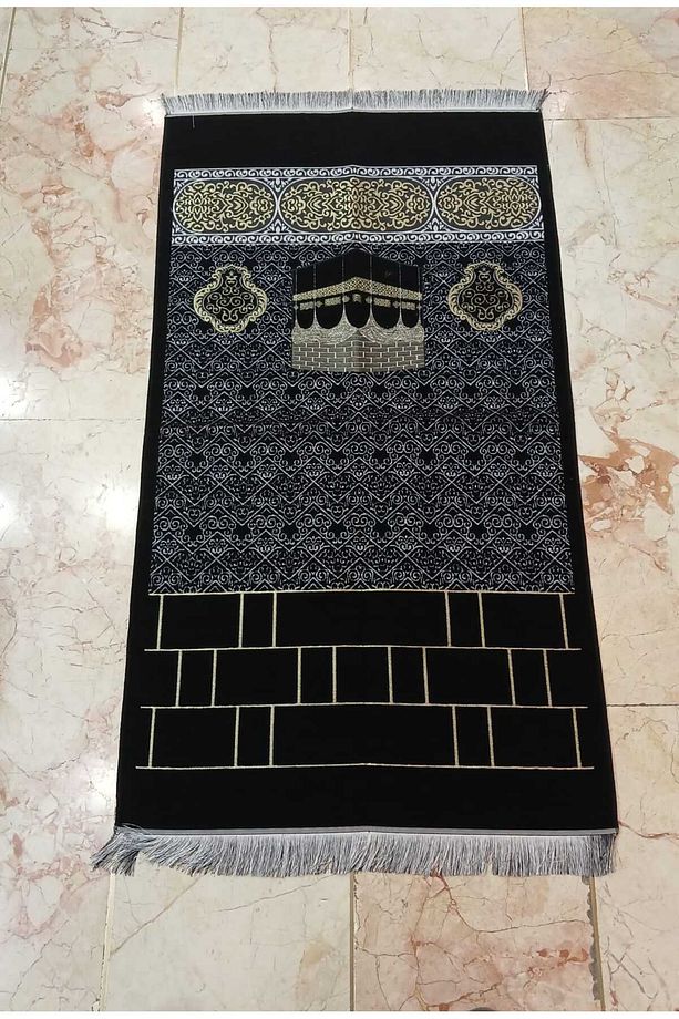 Kabe Desenli Ultra Plus Siyah Şönil Seccade - 1