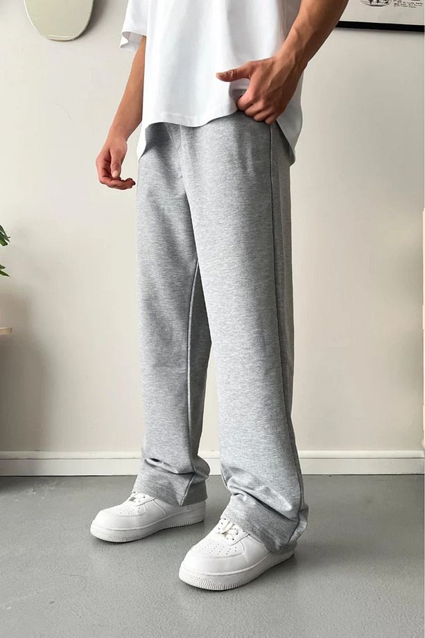 Erkek Ayarlanabilir Lastik Paça Oversize Eşofman Altı - 7