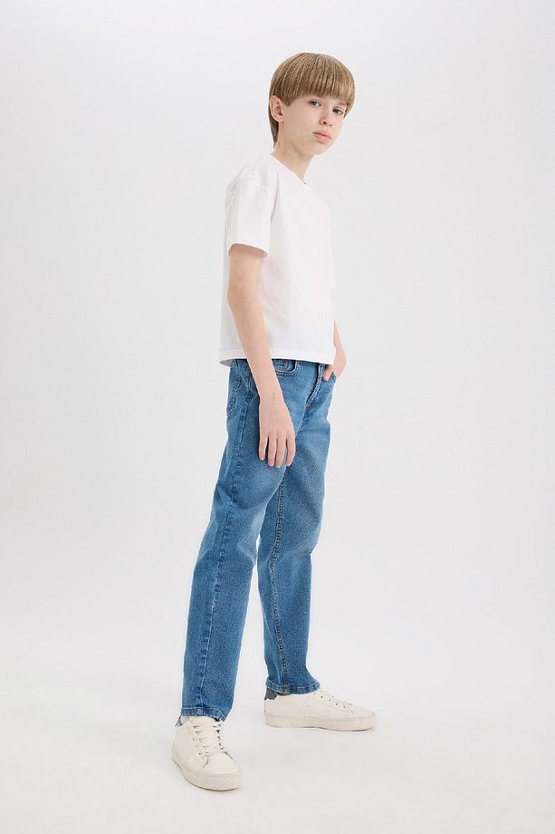 Erkek Çocuk Straight Fit Düz Paça Basic Düz Jean Pantolon D6475a825sm - 3