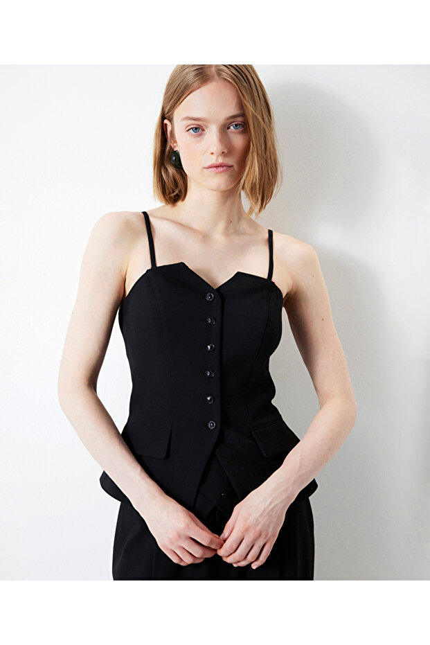 Çıkarılabilir askılı bluz - 1