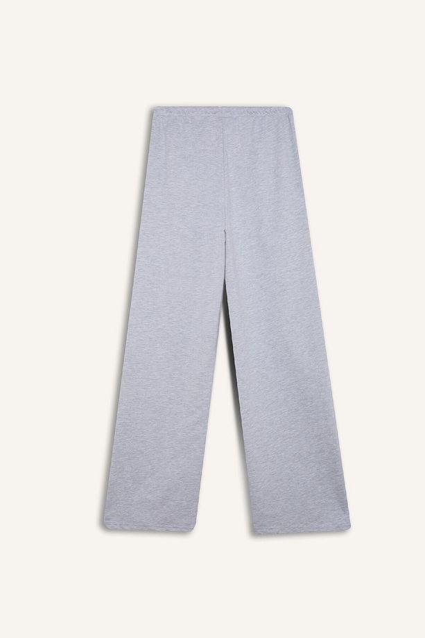 Straight Fit Beli Lastikli Eşofman Altı Uzun Boy Cepli Basic Düz D6667AX25SP - 8