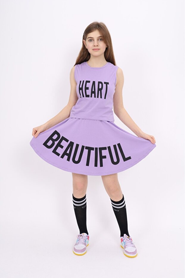 Girl's Printed Skirt Suit