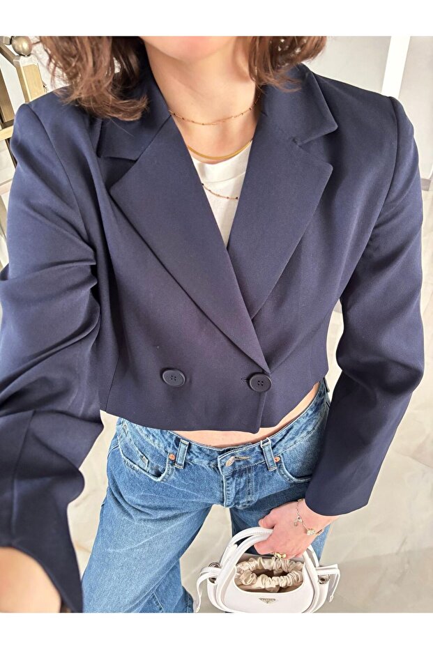 سترة قصيرة مزدوجة الصدر - 6