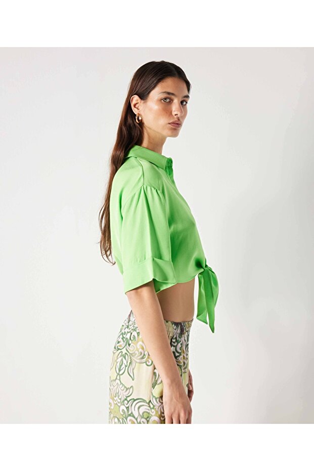 Belden bağlamalı gömlek - 5