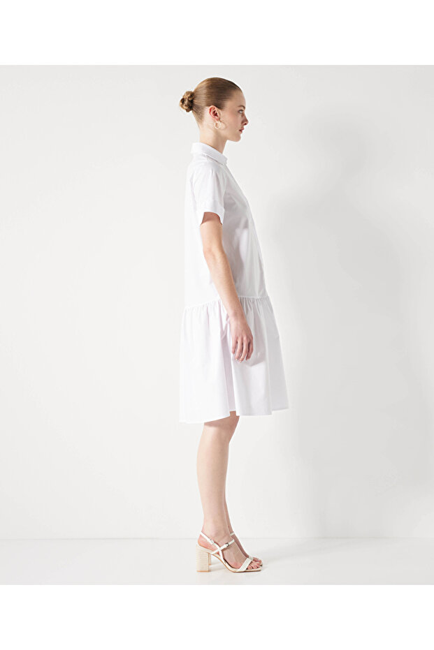 Gömlek Yaka Düğmeli Elbise - 2