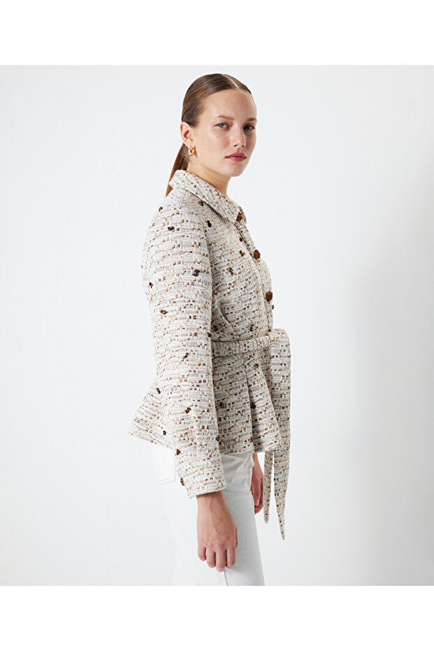 Jacheta din tweed brodata - 5