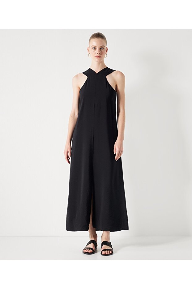 Bequemes Kleid mit Schlitz - 1
