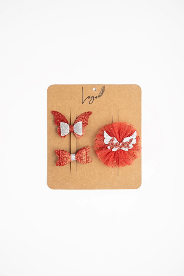 Hair Clip Set of 3 - Red Eva Set
