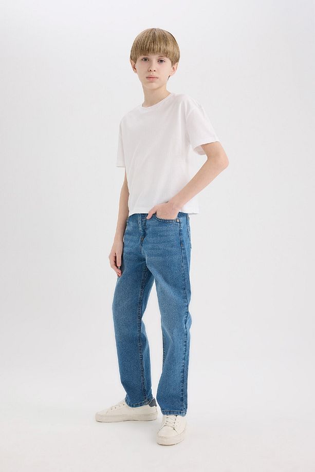Erkek Çocuk Straight Fit Düz Paça Basic Düz Jean Pantolon D6475a825sm - 2