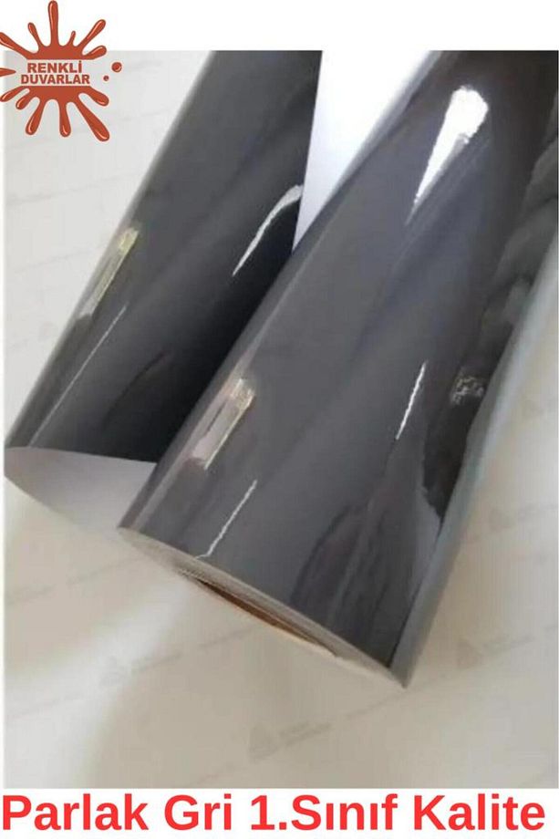 Parlak Gri  61cmx100cm Yapışkanlı Folyo Banyo Wc Mutfak Dolap Ve Mobilya Kaplama Folyosu - 2