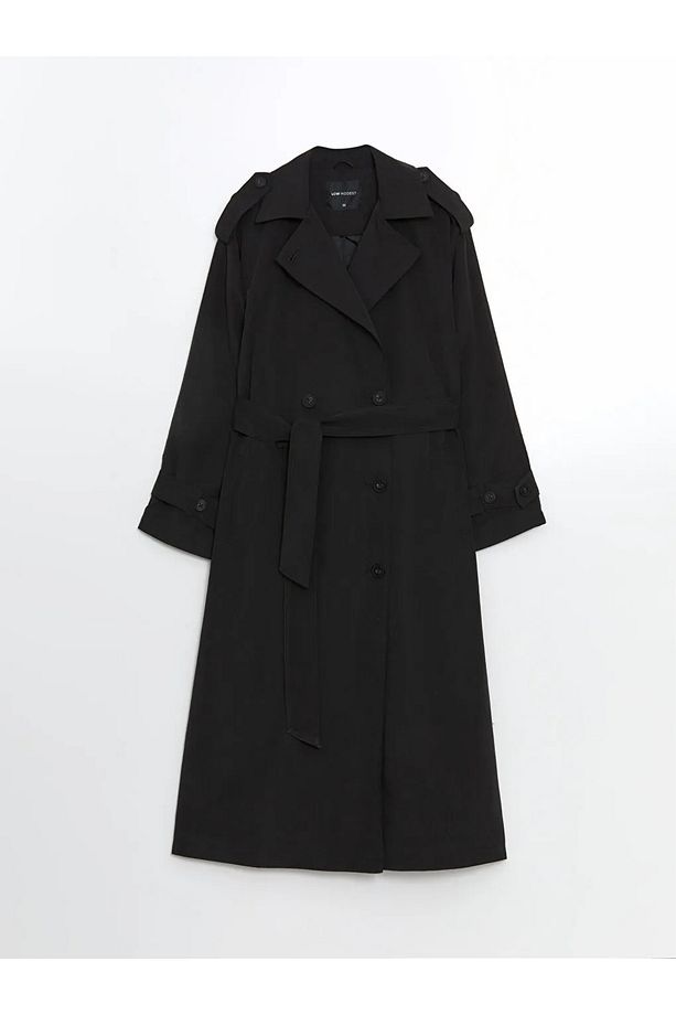 LCW Modest  Ceket Yaka Kadın Trençkot - 6